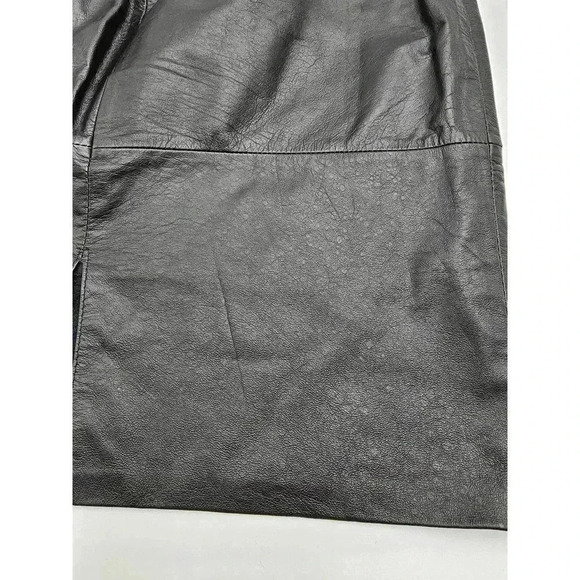 Vtg Genuine Leather Women's Size 11/12 Black Leather Skirt - Picture 8 of 8